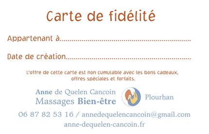 Verso carte fidélité